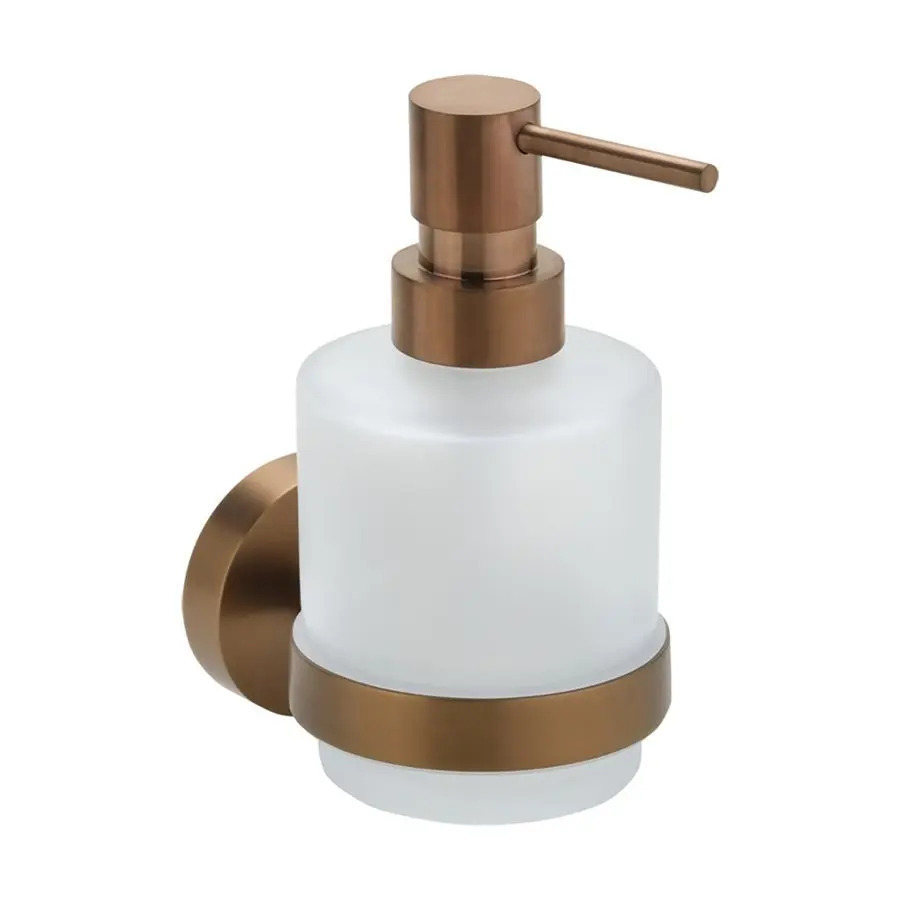 Sapho X-ROUND COPPER dávkovač mýdla 200ml, mléčné sklo, měď mat