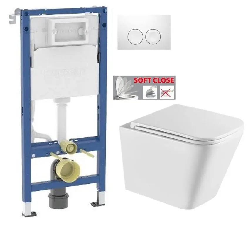 GEBERIT DuofixBasic s bílým tlačítkem DELTA21 + WC INVENA FLORINA /VÍROVÉ SPLACH/ WITH SOFT, včetně soft/close sedátka 458.103.00.2 21BI FL1