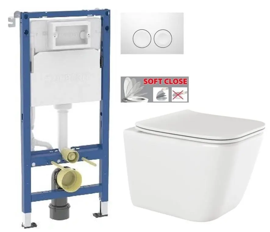 GEBERIT DuofixBasic s bílým tlačítkem DELTA21 + WC INVENA PAROS  + SEDÁTKO 458.103.00.2 21BI RO1