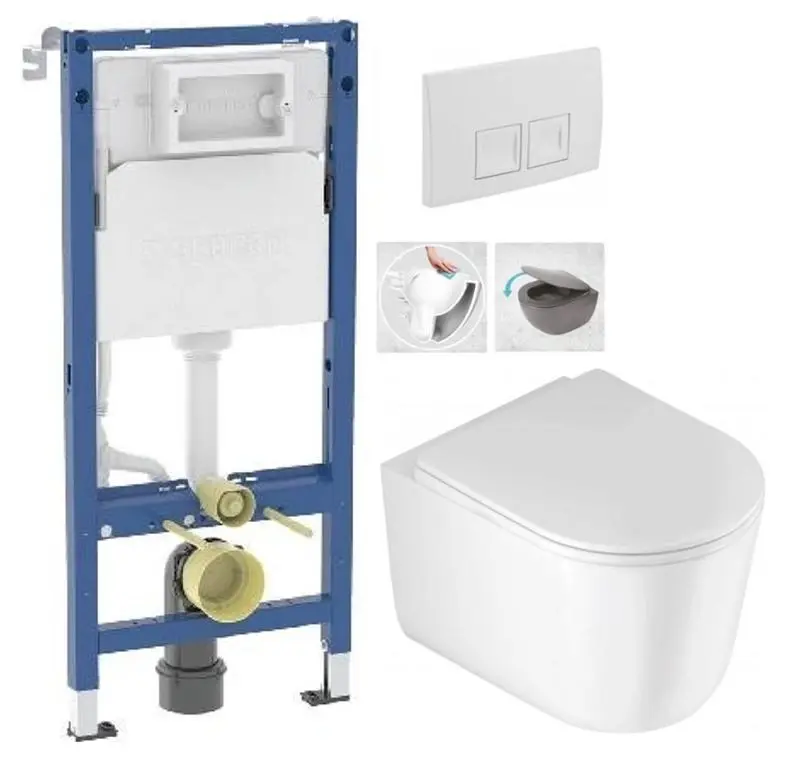 GEBERIT DuofixBasic s bílým tlačítkem DELTA50 + WC DEANTE Jasmin se sedátkem RIMLESS /VÍROVÉ SPLACH/ 458.103.00.2 50BI JA1