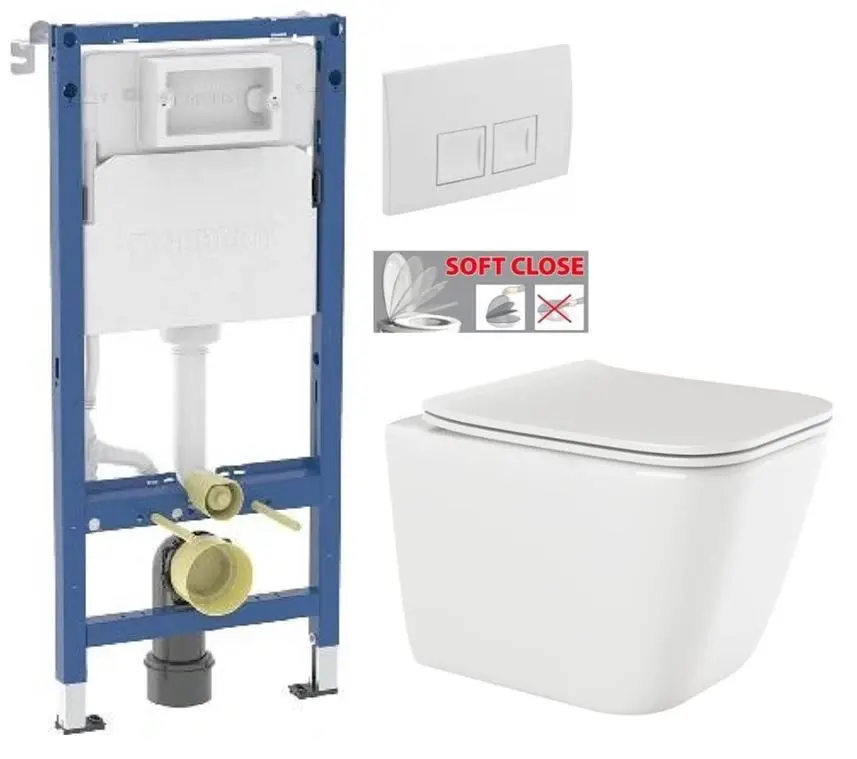 GEBERIT DuofixBasic s bílým tlačítkem DELTA50 + WC INVENA PAROS  + SEDÁTKO 458.103.00.2 50BI RO1
