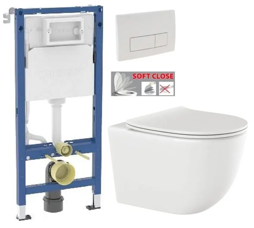 GEBERIT DuofixBasic s bílým tlačítkem DELTA51 + WC INVENA TINOS  + SEDÁTKO 458.103.00.2 51BI NO1