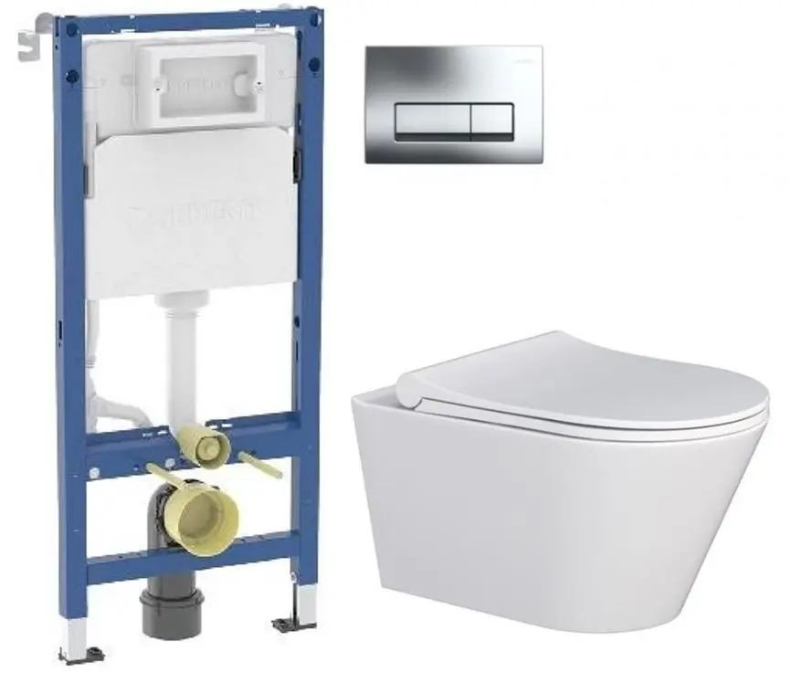 GEBERIT DuofixBasic s chromovým tlačítkem DELTA51 + WC MYJOYS MY1 + SEDÁTKO 458.103.00.2 51CR MY1