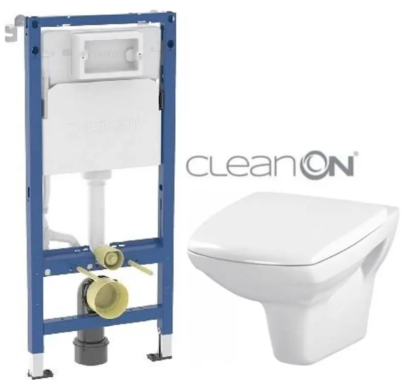 GEBERIT DuofixBasic bez tlačítka + WC CERSANIT CLEANON CARINA  + SEDÁTKO 458.103.00.2 X CA1