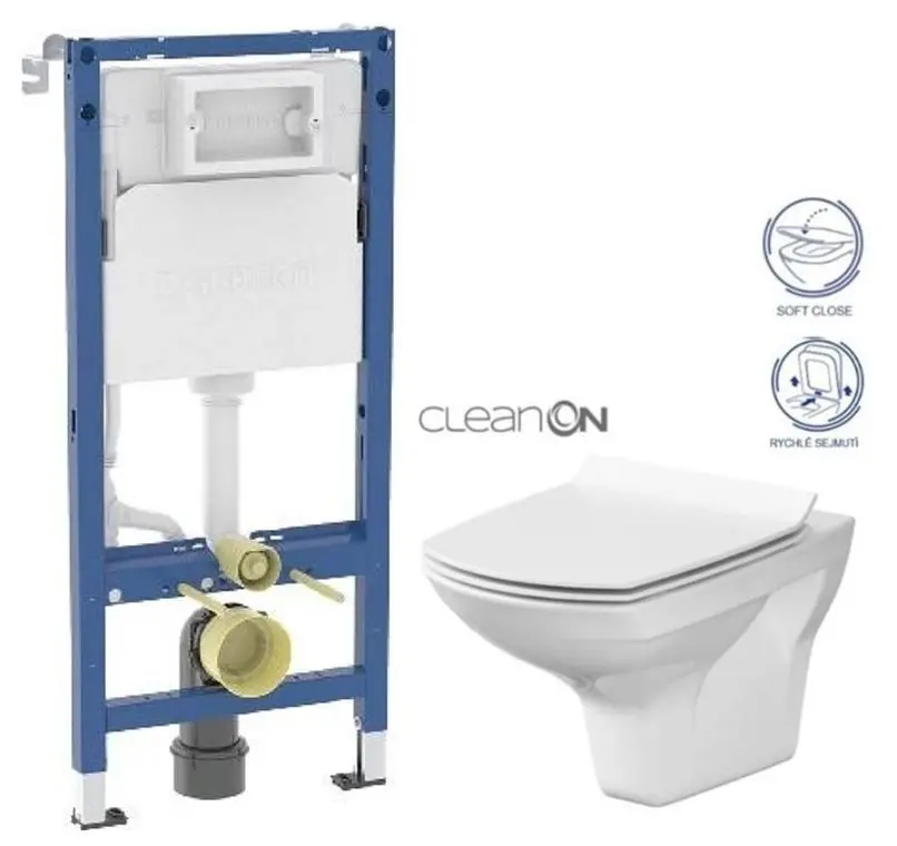 GEBERIT DuofixBasic bez tlačítka + WC CERSANIT CLEANON CARINA + SEDÁTKO 458.103.00.2 X CA3