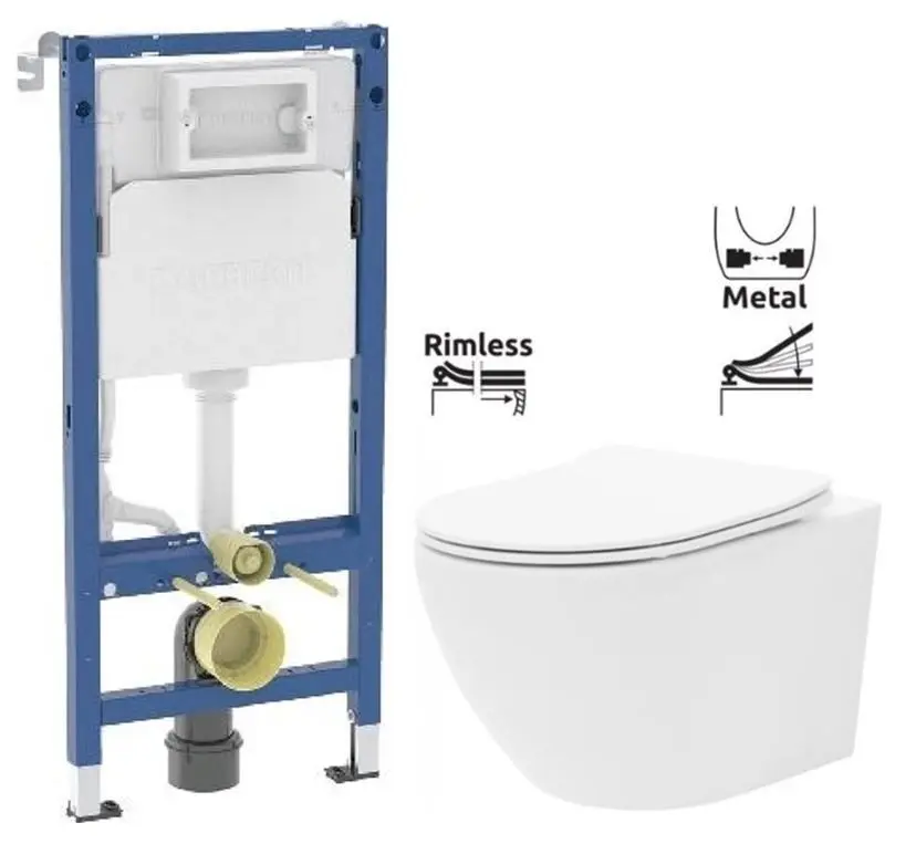 GEBERIT DuofixBasic bez tlačítka + WC REA Carlo Flat Mini Rimless + SEDÁTKO 458.103.00.2 X CF1