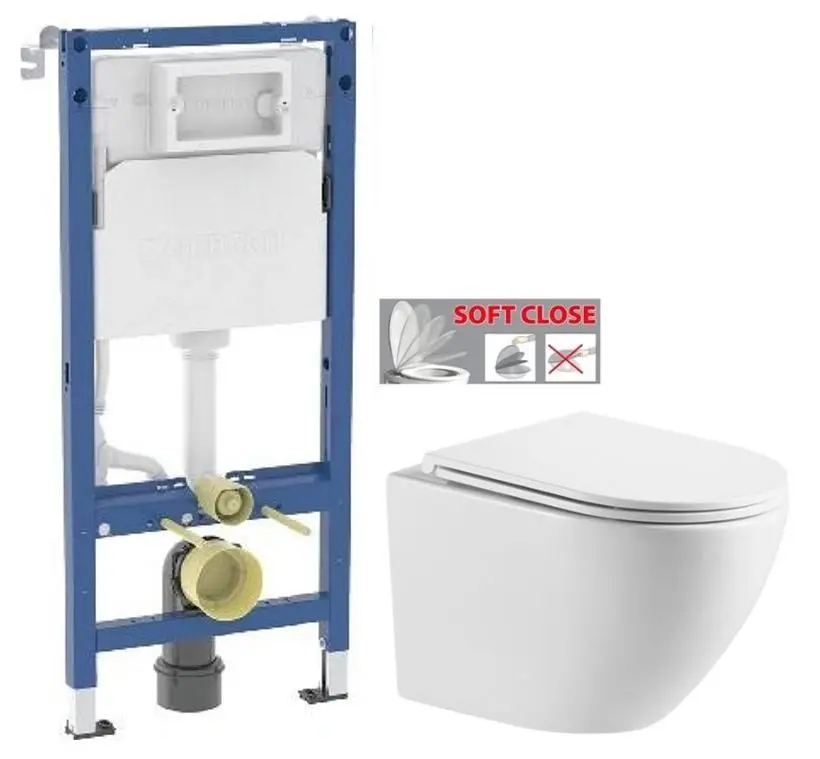 GEBERIT DuofixBasic bez tlačítka + WC INVENA LIMNOS /VÍROVÉ SPLACH/ WITH SOFT, včetně soft/close sedátka 458.103.00.2 X LI1