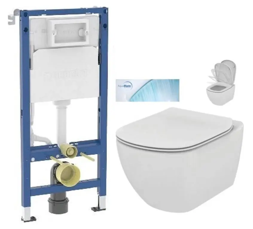 GEBERIT DuofixBasic bez tlačítka + WC Ideal Standard Tesi se sedátkem SoftClose, AquaBlade  458.103.00.2 X TE1