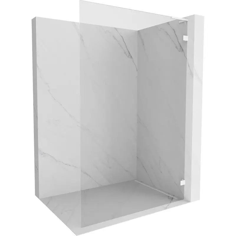 MEXEN/S Lunar L Sprchová zástěna WALK-IN pravá 120 x 200, transparent 8 mm, bílá 830L-120-000-20-00-P