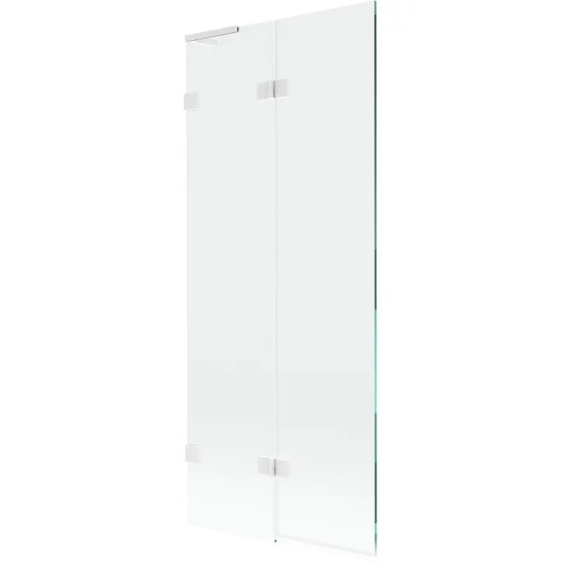 MEXEN/S Lunar L vanová zástěna 2-křídlová levá 80 x 150, transparent, bílá 897L-080-100-20-00-L