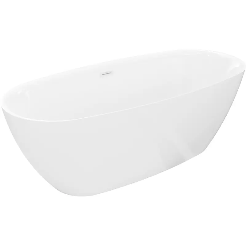 MEXEN/S Luvo Slim volně stojící vana 170 x 75, bílá, sifon a přepad bílá 52801707500-20
