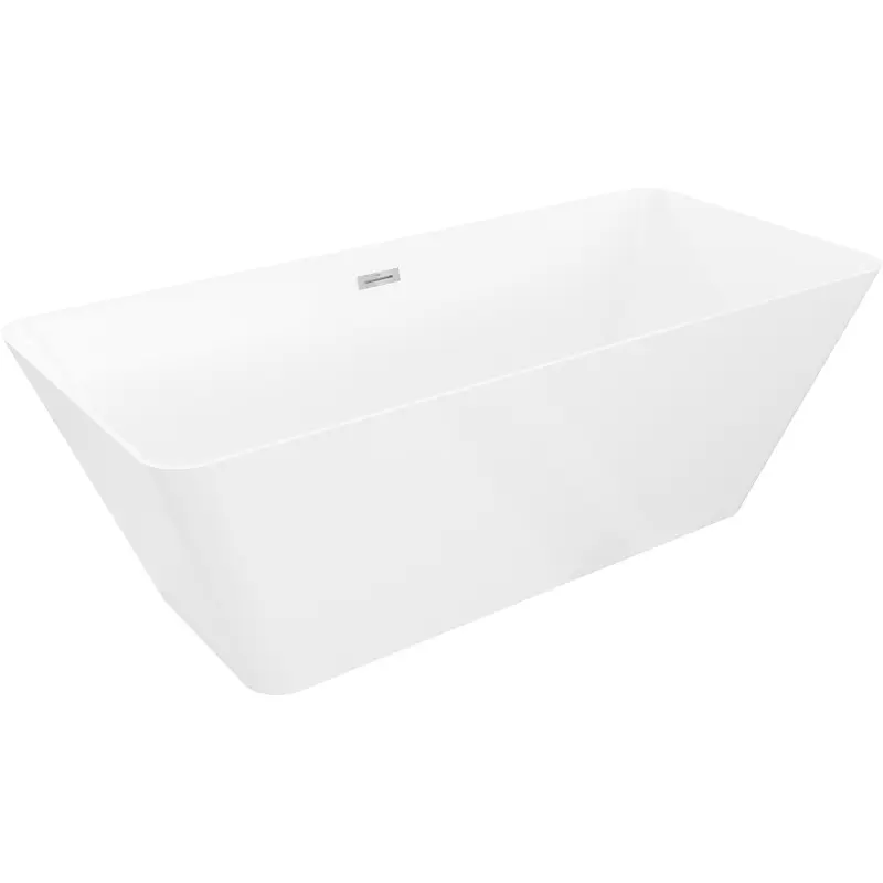 MEXEN/S Velo Slim volně stojící vana 170 x 75, bílá, sifon a přepad chrom 52811707500-01
