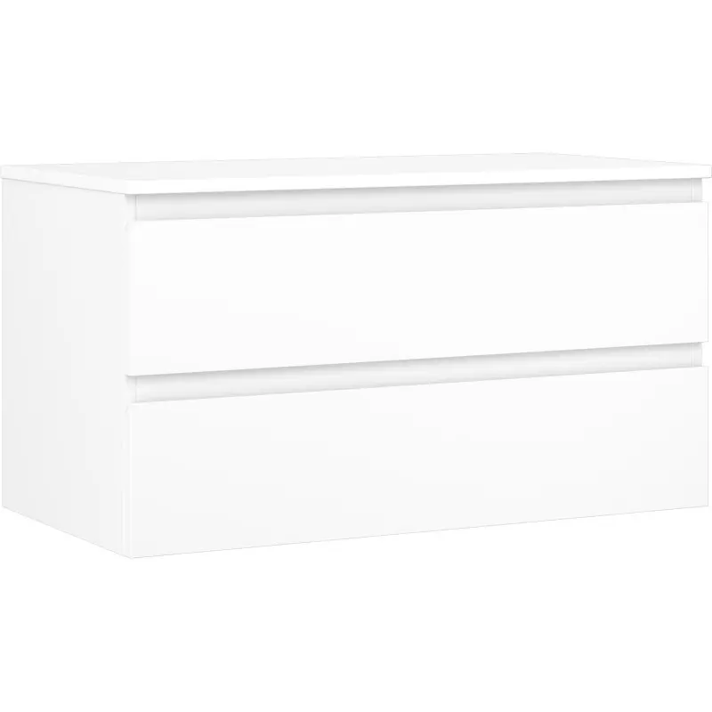 MEXEN/S Orio koupelnová skříňka pod umyvadlo 90 cm s deskou, 2 zásuvky, bílá mat 91A10-09047-2-BFFC01