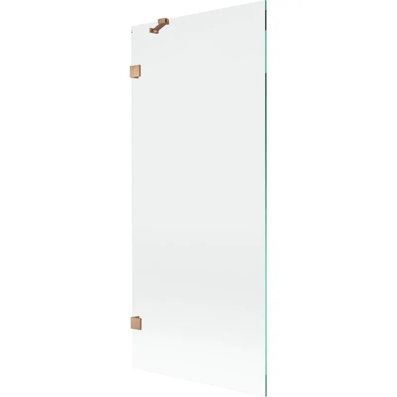 MEXEN/S Lunar vanová zástěna FIX 80 x 150, transparent, měď kartáčovaná 897-080-000-65-00