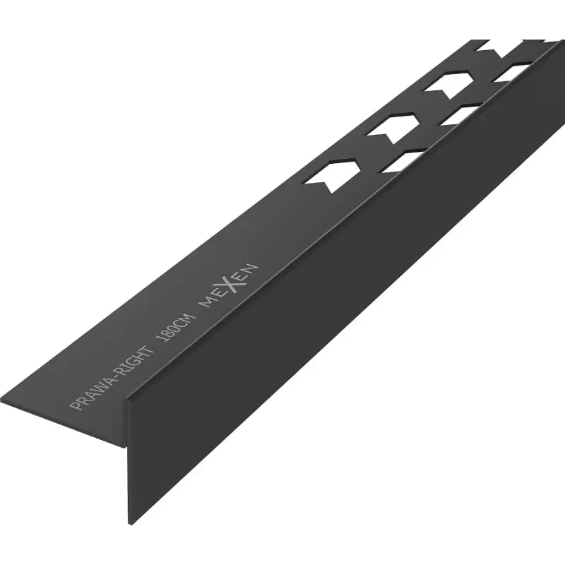 MEXEN Line-B spádová lišta podlahová 180 cm pravá, černá 187001180R