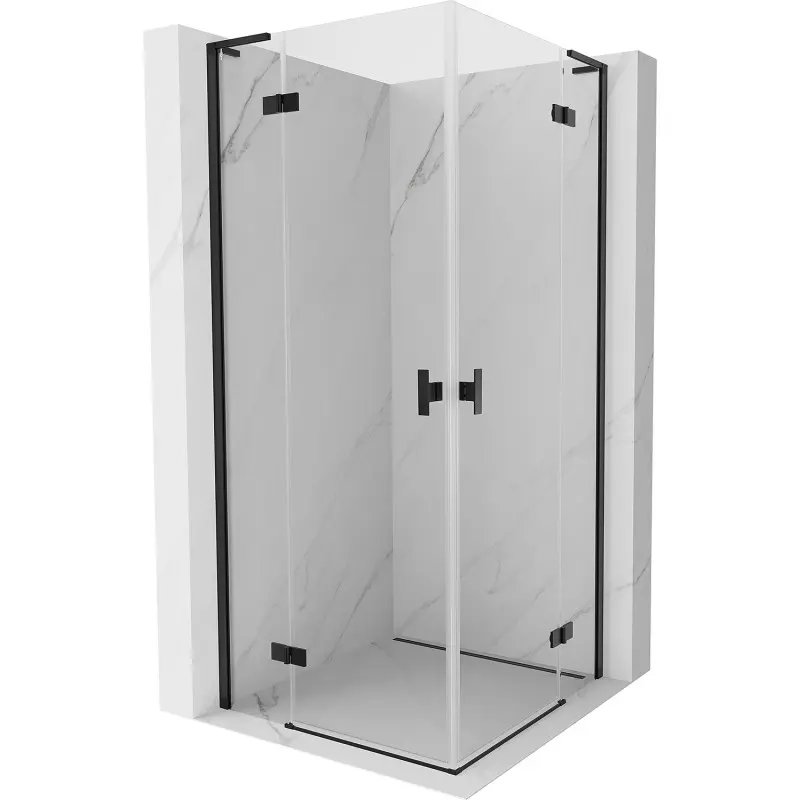 MEXEN/S Mist-H L Duo sprchový kout dveře křídlové 90 x 90, transparent, černá 8A5L-090L-090P-70-00