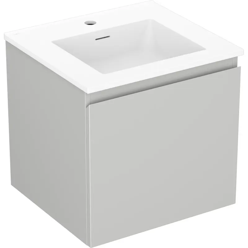 MEXEN/S Orio koupelnová skříňka 50 cm s umyvadlem Otis, 1 šuplík, šedá mat/bílá mat 91A10-05047-1-BF62-W18M01