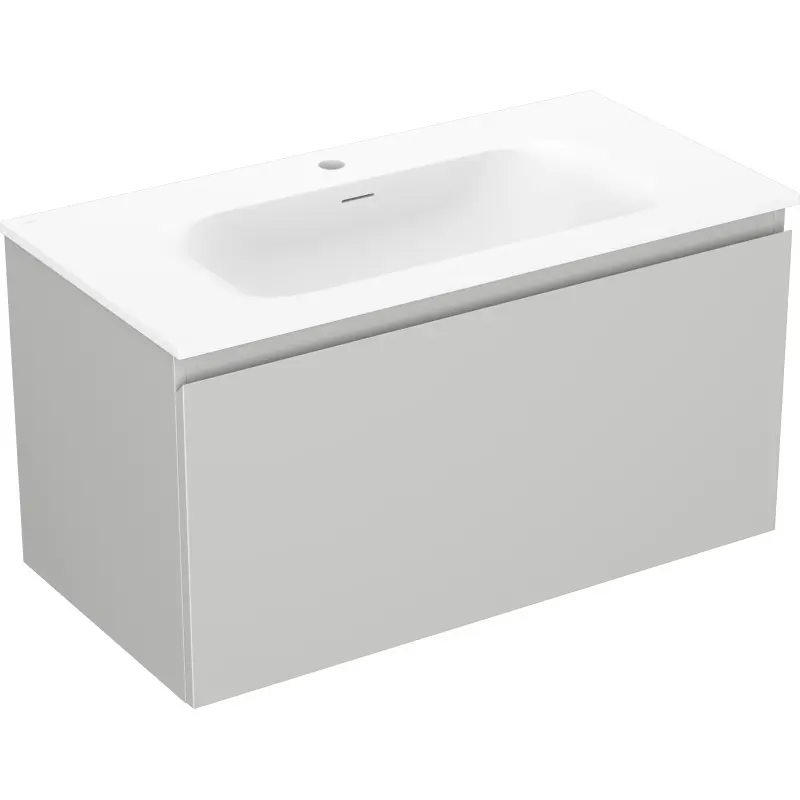 MEXEN/S Orio koupelnová skříňka 90 cm s umyvadlem Vela, 1 šuplík, šedá mat/bílá mat 91A10-09047-1-BF62-W23M01