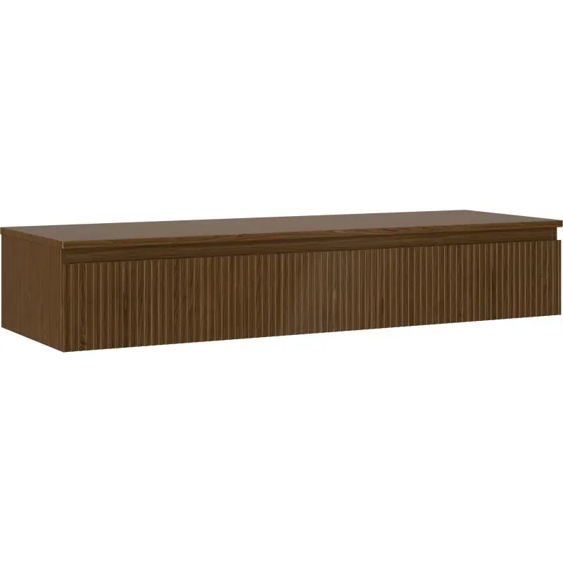 MEXEN/S Rivel koupelnová skříňka pod umyvadlo 140 cm s deskou, 1 šuplík, reliéf , ořech 91A20-14023-1-BFC86