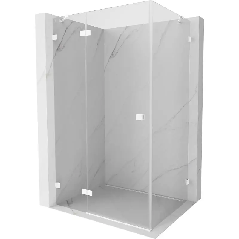 MEXEN/S Lunar sprchový kout dveře křídlové levá 75 x 90, transparent, bílá 834-075-090-20-00-L