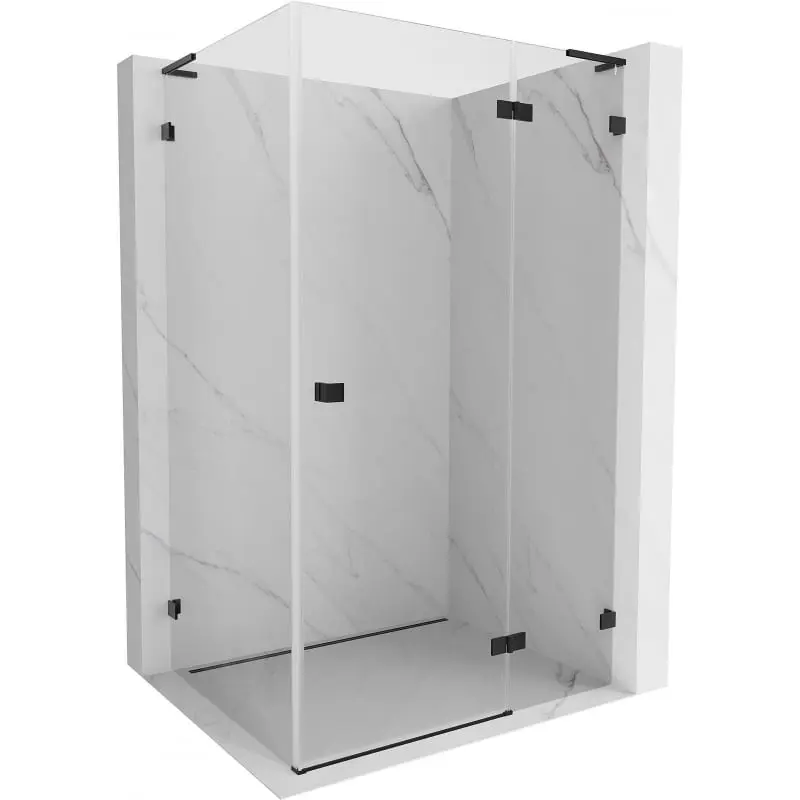 MEXEN/S Lunar L sprchový kout dveře křídlové pravá 70 x 90, transparent, černá 834L-070-090-70-00-P