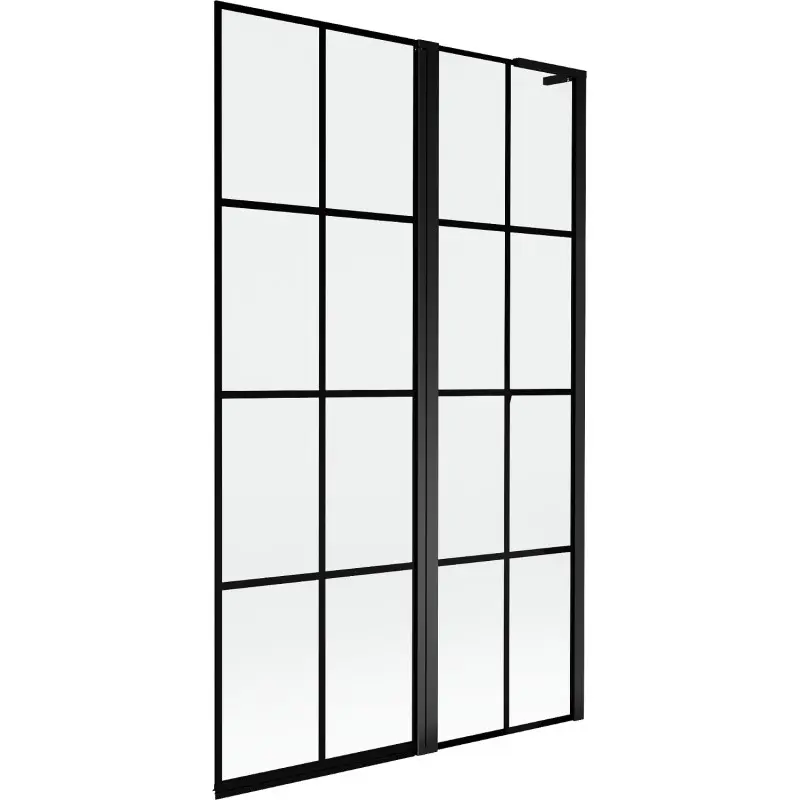 MEXEN/S Mist L vanová zástěna 2-křídlová pravá 110 x 150, černá kratka, černá 8A9L-110-011-70-77-P