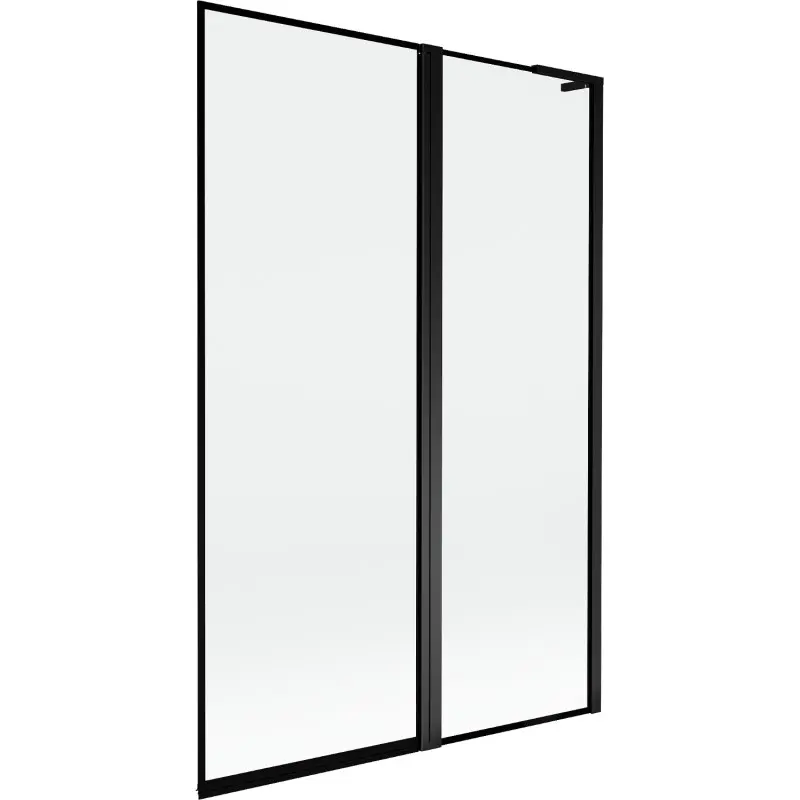 MEXEN/S Mist L vanová zástěna 2-křídlová pravá 120 x 150, černá okraj, černá 8A9L-120-011-70-70-P