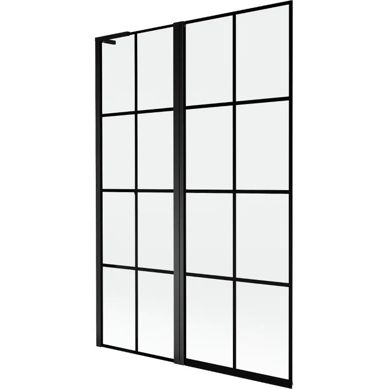 MEXEN/S Mist L vanová zástěna 2-křídlová levá 120 x 150, černá kratka, černá 8A9L-120-011-70-77-L