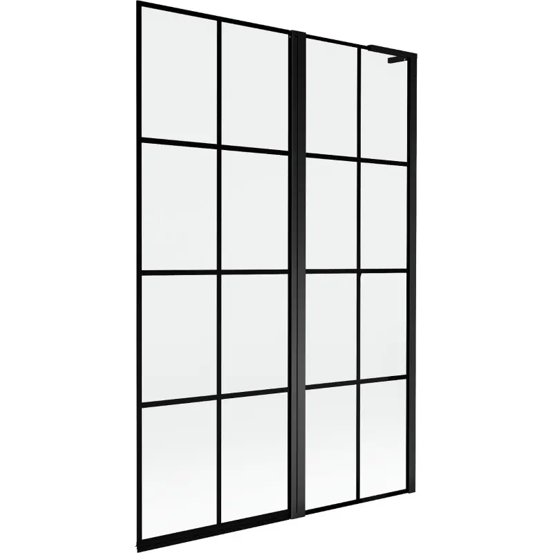 MEXEN/S Mist L vanová zástěna 2-křídlová pravá 120 x 150, černá kratka, černá 8A9L-120-011-70-77-P