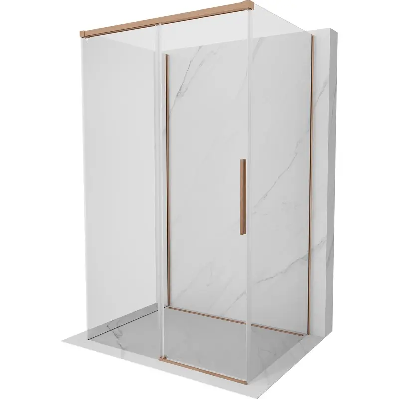 MEXEN/S Rox-3S sprchový kout 3 stěnný , posuvný 105 x 75, transparent, měď kartáčovaná 8C2-105-075-65-00-3S