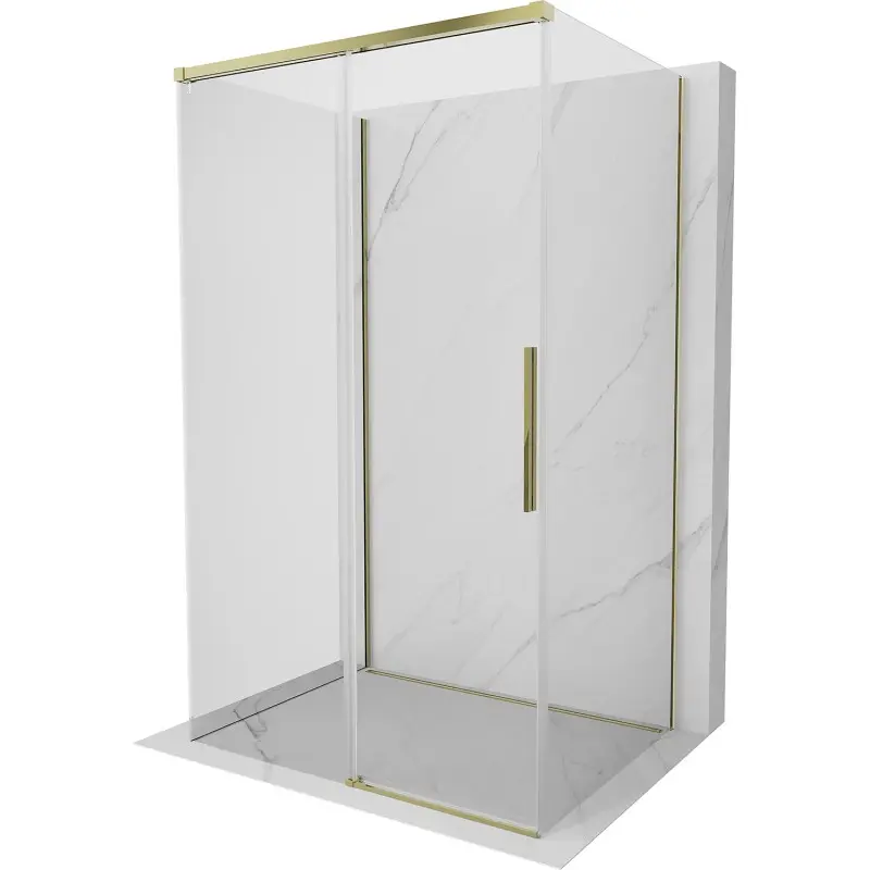 MEXEN/S Rox-3S sprchový kout 3 stěnný , posuvný 135 x 120, transparent, zlato 8C2-135-120-50-00-3S