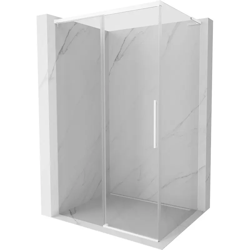 MEXEN/S Rox L sprchový kout posuvný 95 x 80, transparent, bílá 8C2L-095-080-20-00