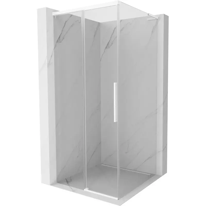 MEXEN/S Rox L sprchový kout posuvný 100 x 100, transparent, bílá 8C2L-100-100-20-00