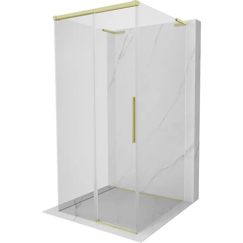 MEXEN/S Rox-3S L sprchový kout 3 stěnný , posuvný 120 x 120, transparent, zlato kartáčovaná 8C2L-120-120-55-00-3S