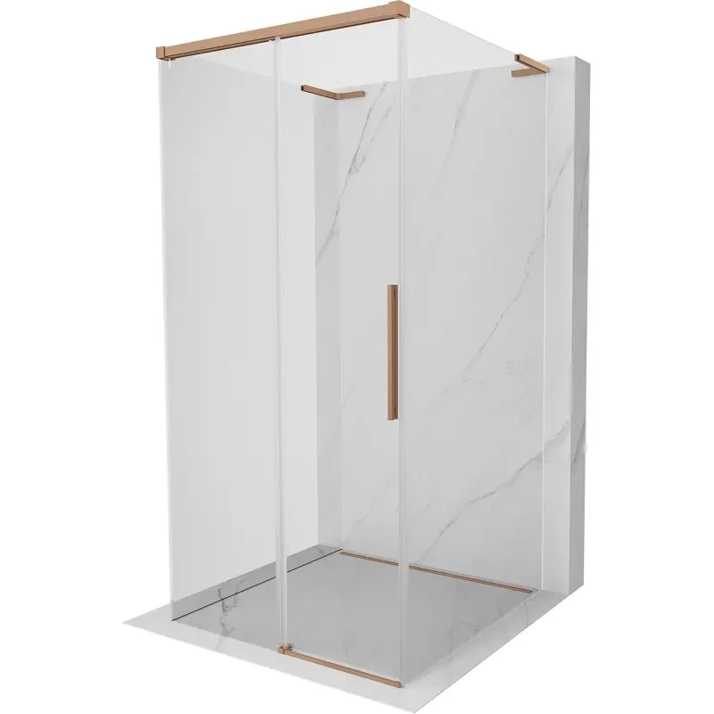 MEXEN/S Rox-3S L sprchový kout 3 stěnný , posuvný 120 x 120, transparent, měď kartáčovaná 8C2L-120-120-65-00-3S