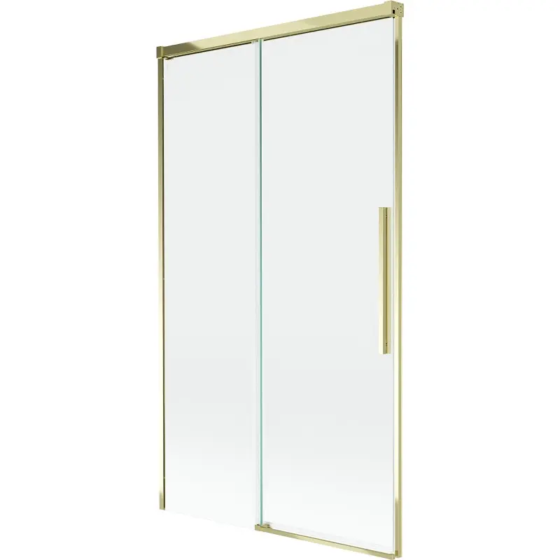 MEXEN/S Rox vanová zástěna 2-křídlová posuvná 100 x 150, transparent, zlatá 8C9-100-001-50-00
