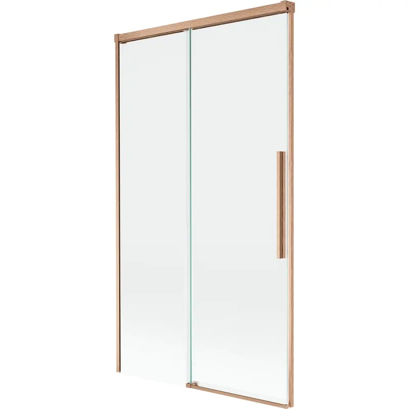 MEXEN/S Rox vanová zástěna 2-křídlová posuvná 100 x 150, transparent, měď kartáčovaná 8C9-100-001-65-00