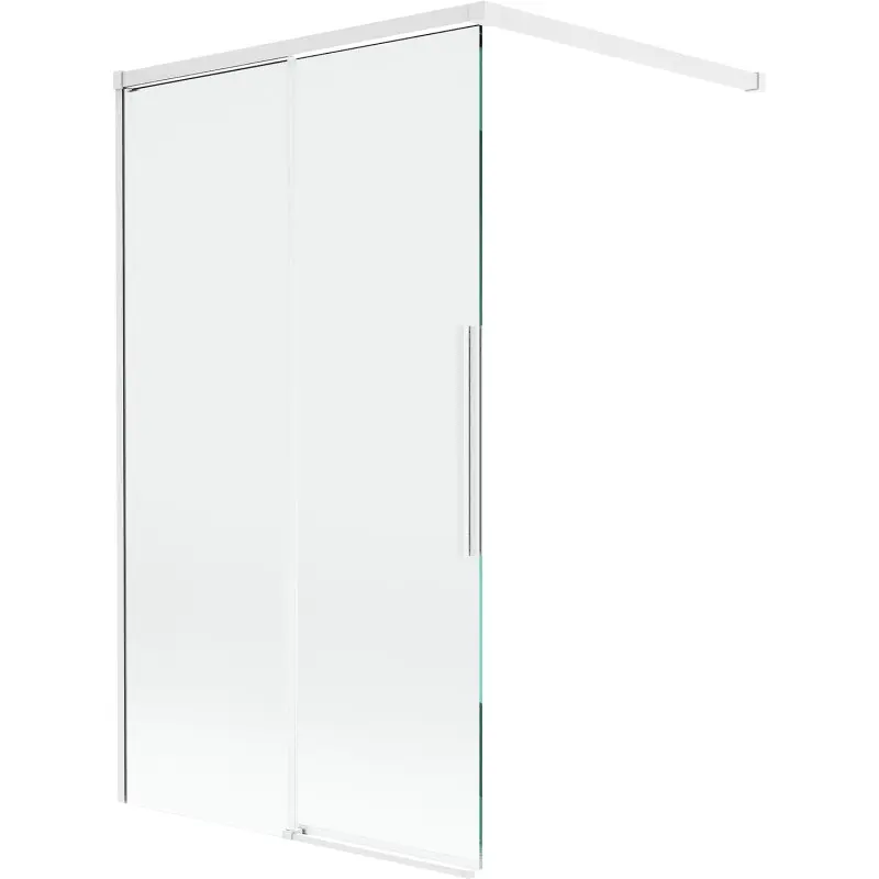 MEXEN/S Rox vanová zástěna 2-křídlová posuvná 100 x 150, transparent, bílá 8C9-100-003-20-00