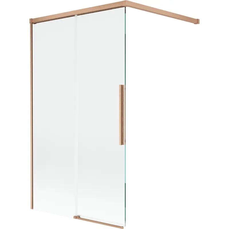 MEXEN/S Rox vanová zástěna 2-křídlová posuvná 100 x 150, transparent, měď kartáčovaná 8C9-100-003-65-00