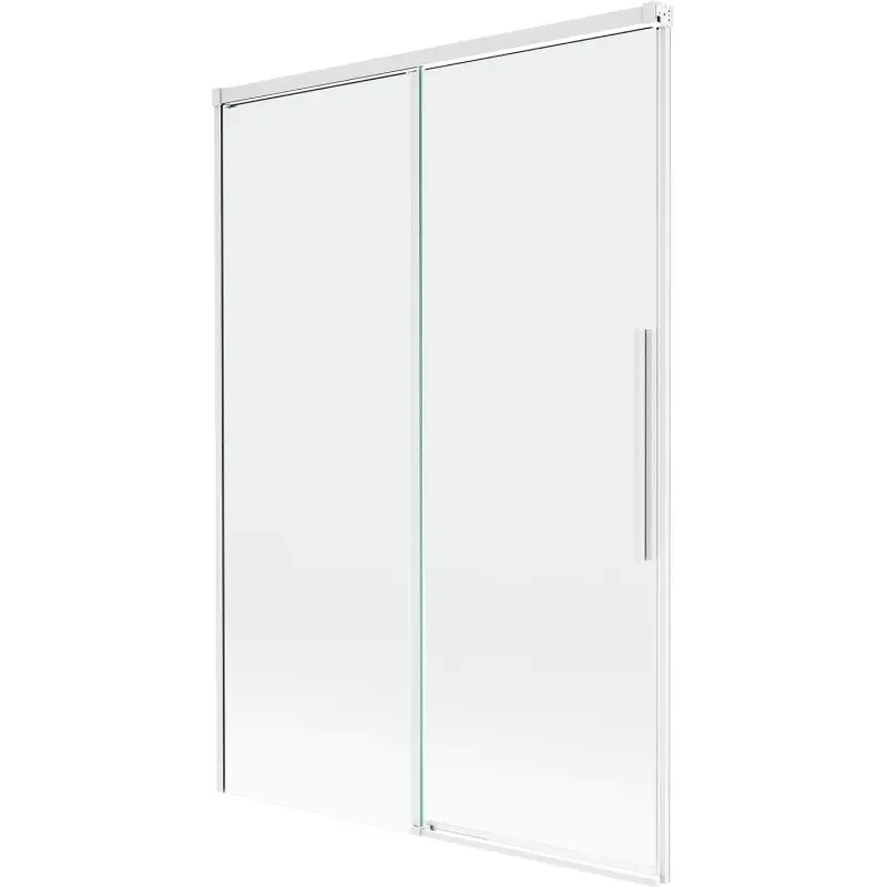 MEXEN/S Rox vanová zástěna 2-křídlová posuvná 120 x 150, transparent, bílá 8C9-120-001-20-00