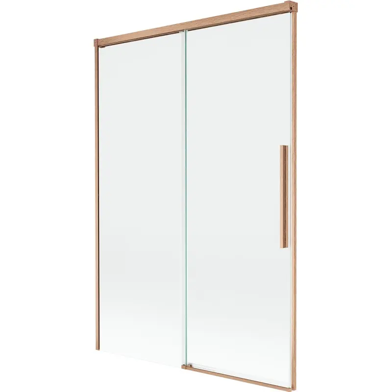 MEXEN/S Rox vanová zástěna 2-křídlová posuvná 120 x 150, transparent, měď kartáčovaná 8C9-120-001-65-00