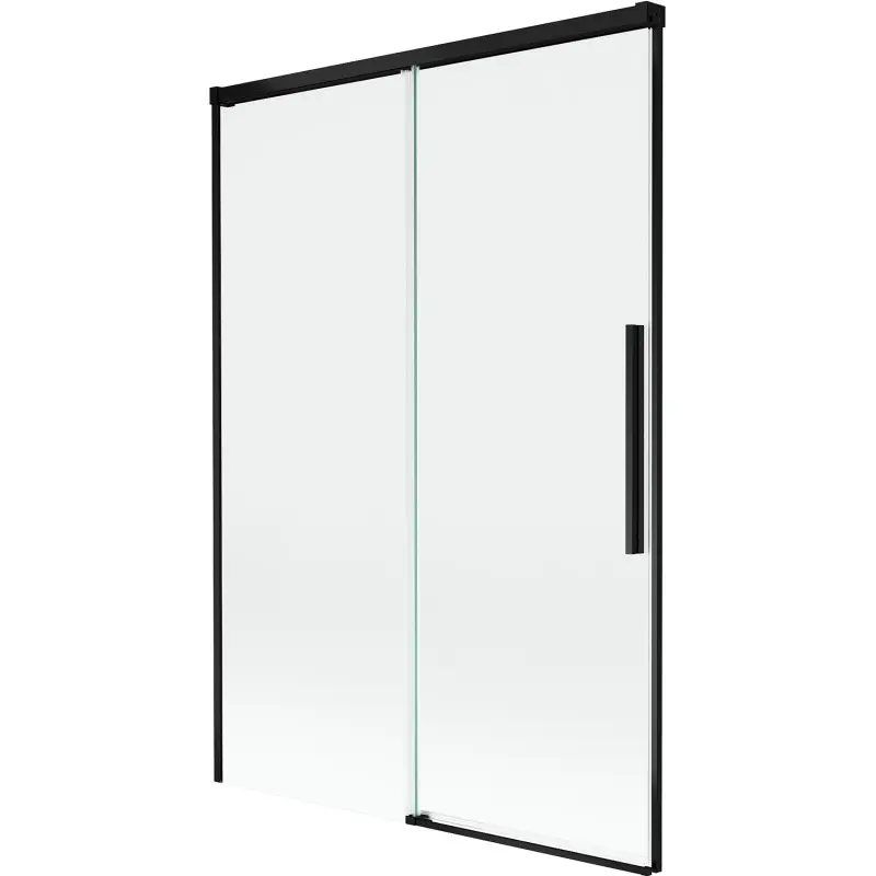 MEXEN/S Rox vanová zástěna 2-křídlová posuvná 120 x 150, transparent, černá 8C9-120-001-70-00