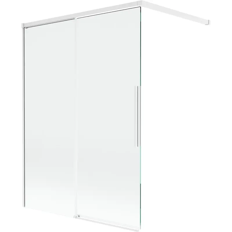 MEXEN/S Rox vanová zástěna 2-křídlová posuvná 120 x 150, transparent, bílá 8C9-120-003-20-00