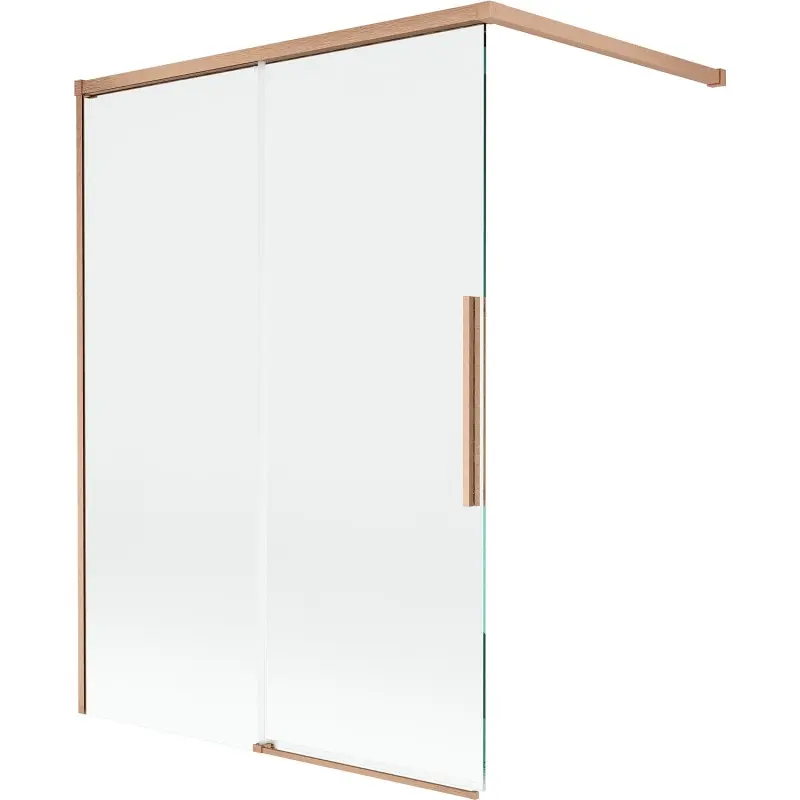 MEXEN/S Rox vanová zástěna 2-křídlová posuvná 120 x 150, transparent, měď kartáčovaná 8C9-120-003-65-00