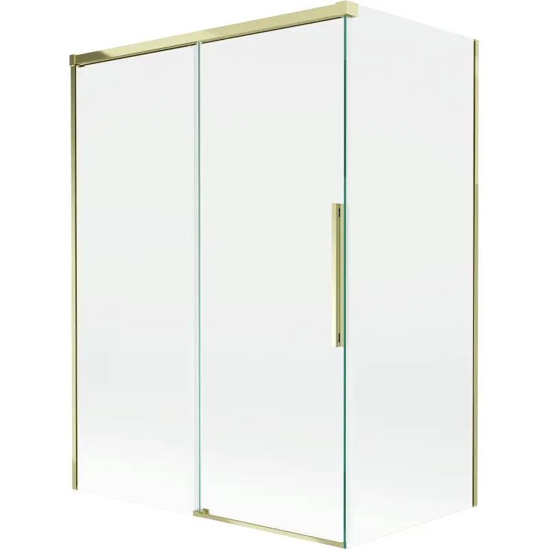MEXEN/S Rox vanová zástěna 2-křídlová posuvná 120 + 70 x 150, transparent, zlatá 8C9-120-070-50-00