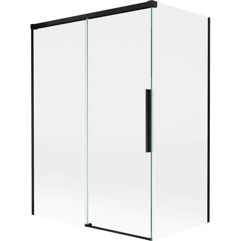 MEXEN/S Rox vanová zástěna 2-křídlová posuvná 120 + 70 x 150, transparent, černá 8C9-120-070-70-00