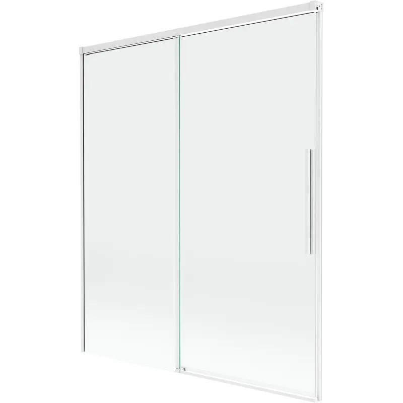 MEXEN/S Rox vanová zástěna 2-křídlová posuvná 140 x 150, transparent, bílá 8C9-140-001-20-00