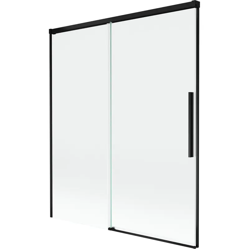 MEXEN/S Rox vanová zástěna 2-křídlová posuvná 140 x 150, transparent, černá 8C9-140-001-70-00