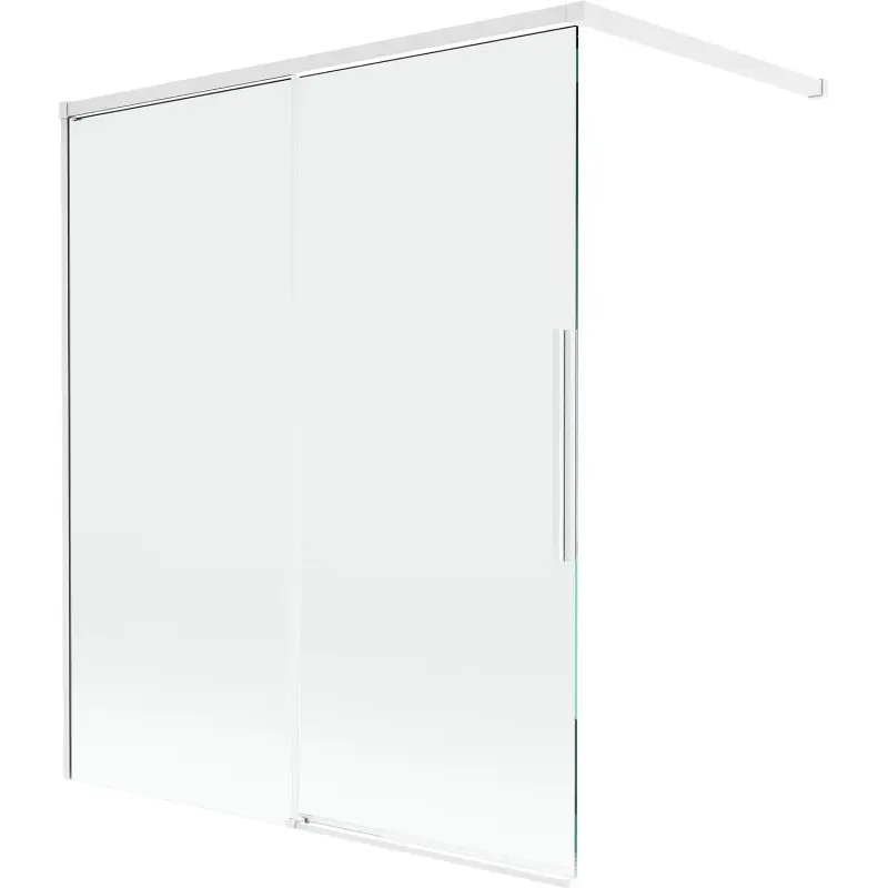 MEXEN/S Rox vanová zástěna 2-křídlová posuvná 140 x 150, transparent, bílá 8C9-140-003-20-00