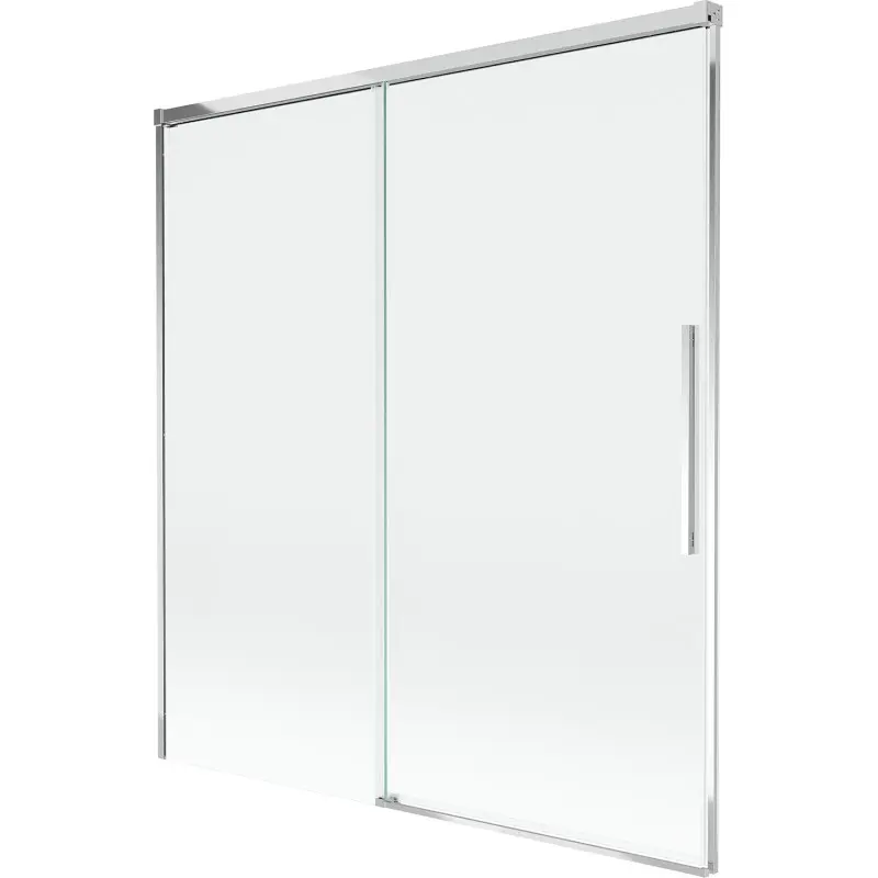 MEXEN/S Rox vanová zástěna 2-křídlová posuvná 150 x 150, transparent, chrom 8C9-150-001-01-00